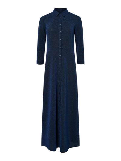 YasSavanna Shirt Dress Black/Blue Metallic