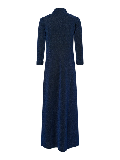 YasSavanna Shirt Dress Black/Blue Metallic