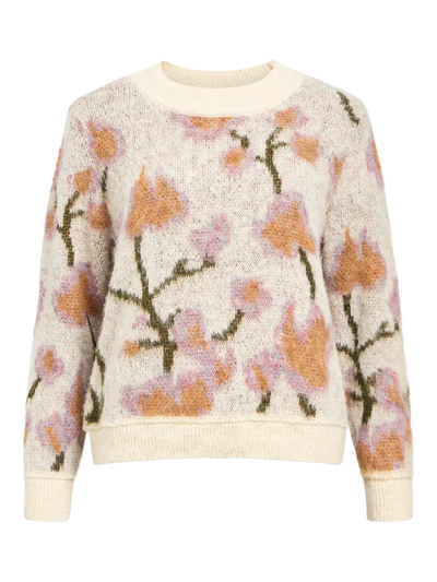 ObjLucie Knit Flower Print