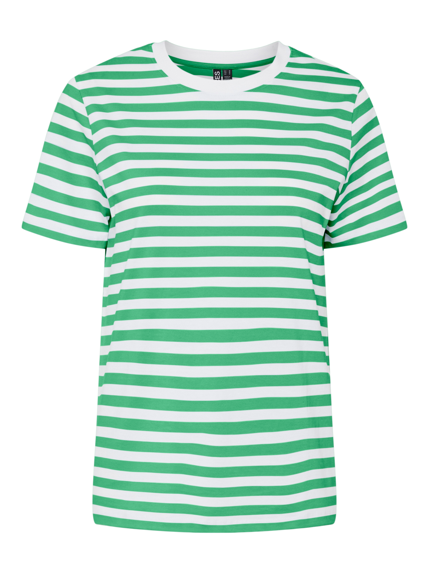 PcRia SS Bold Stripe Tee Absinthe Green