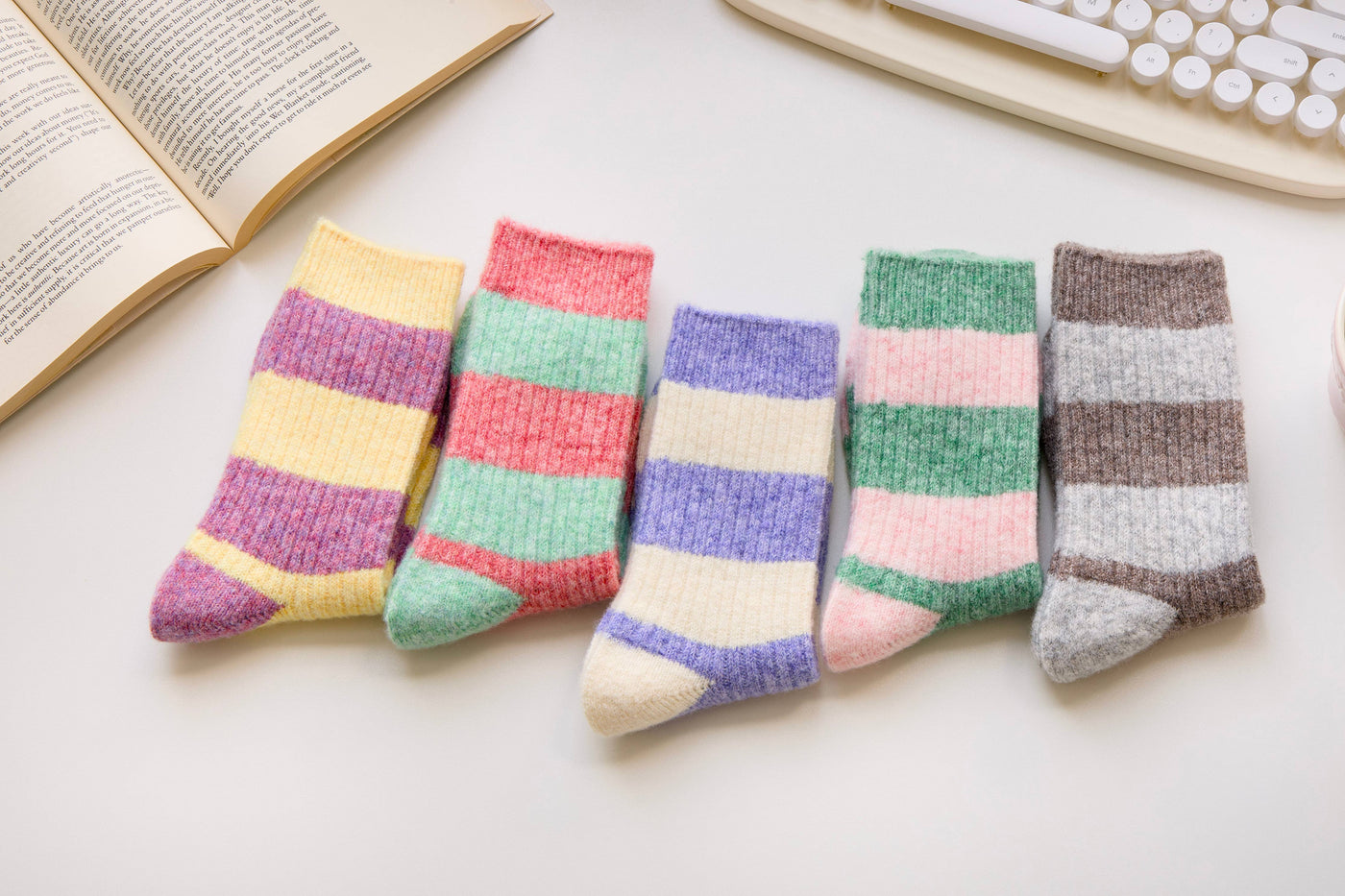Warm Cashmere & Wool Blend Socks Blue