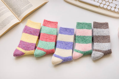 Warm Cashmere & Wool Blend Socks Red