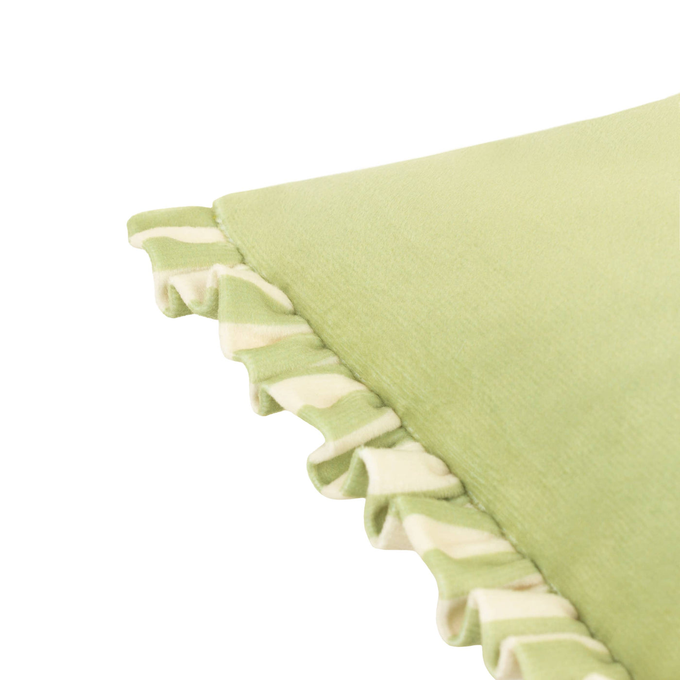 Araya Striped Velvet Cushion Green: Green 30 x 50cm