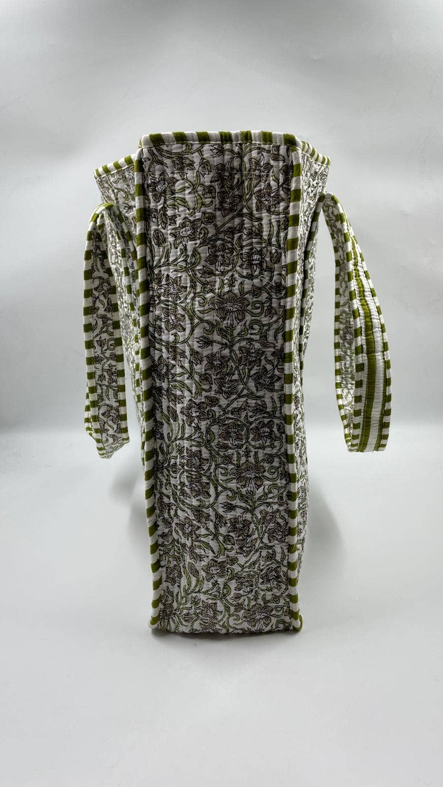 100% Cotton Kantha Quilted Boho Floral Reversible Tote Bag