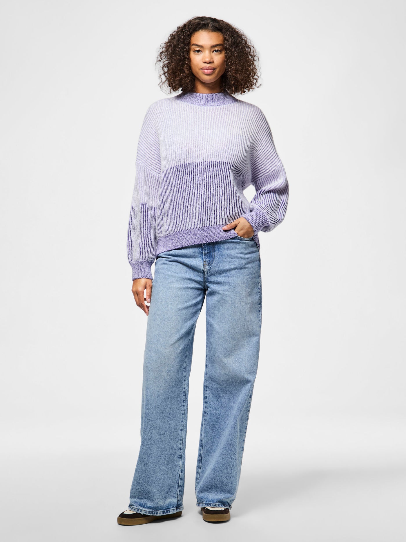 PcNella Knit Lavender Colorblock