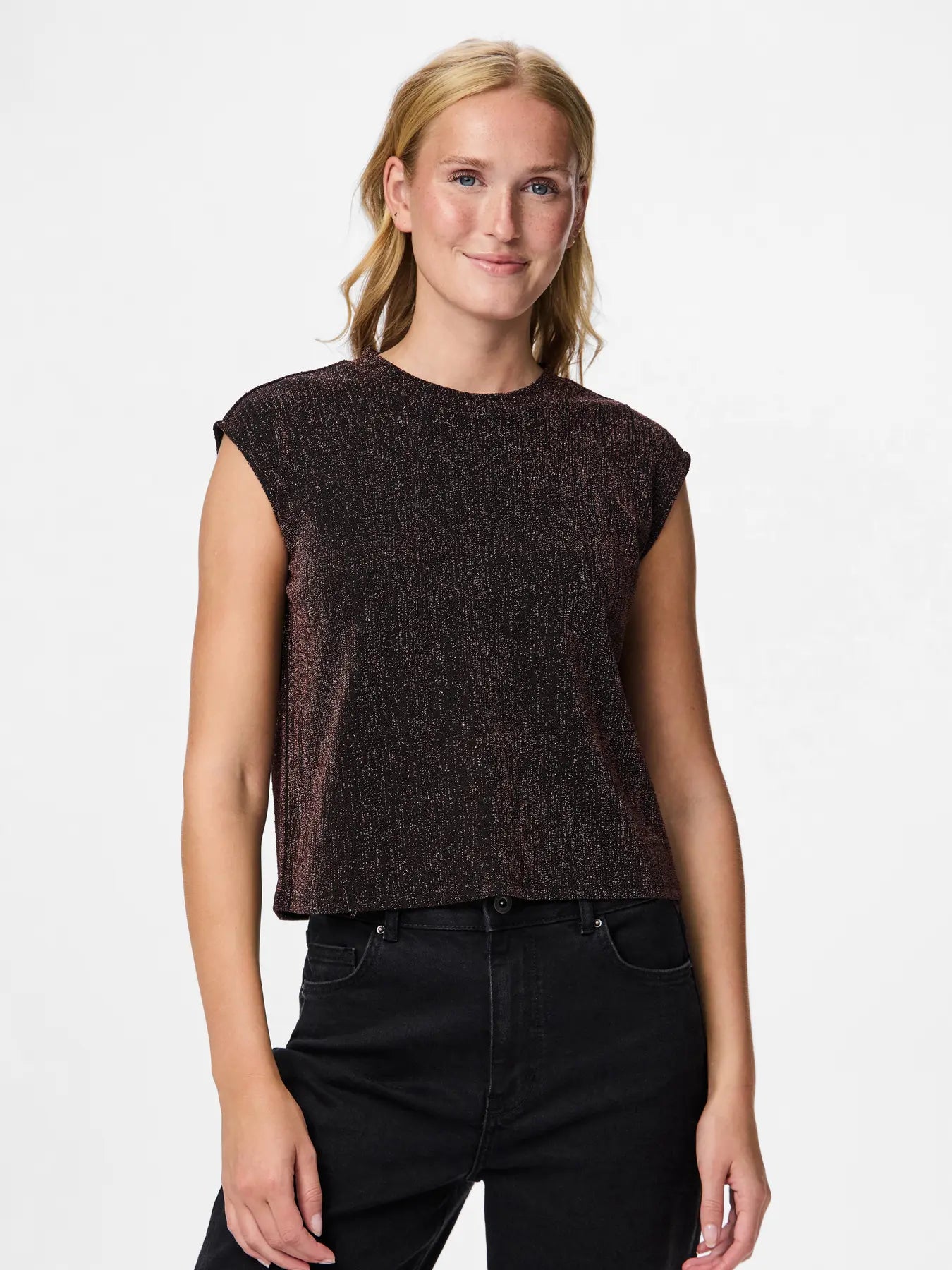 PcMaeve Top Hot Fudge Brown Lurex