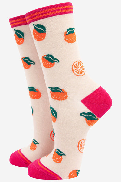 Women's Orange Fruit Bamboo Socks