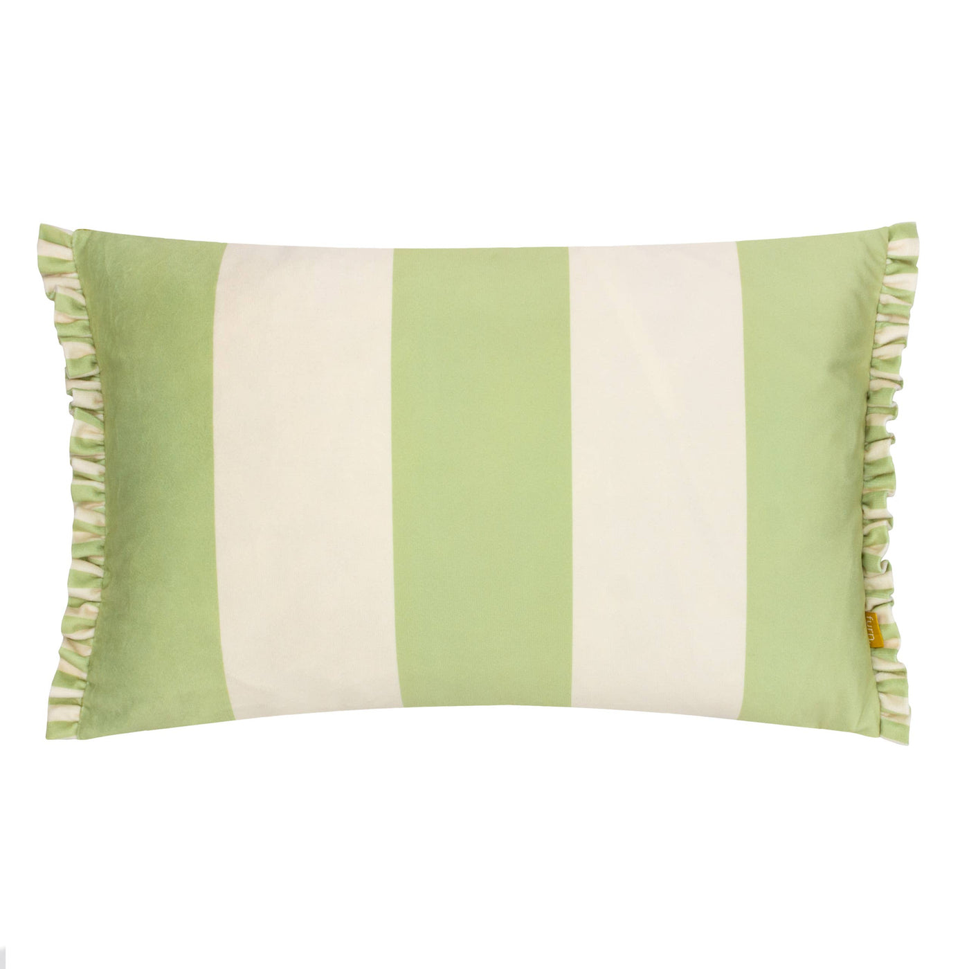 Araya Striped Velvet Cushion Green: Green 30 x 50cm