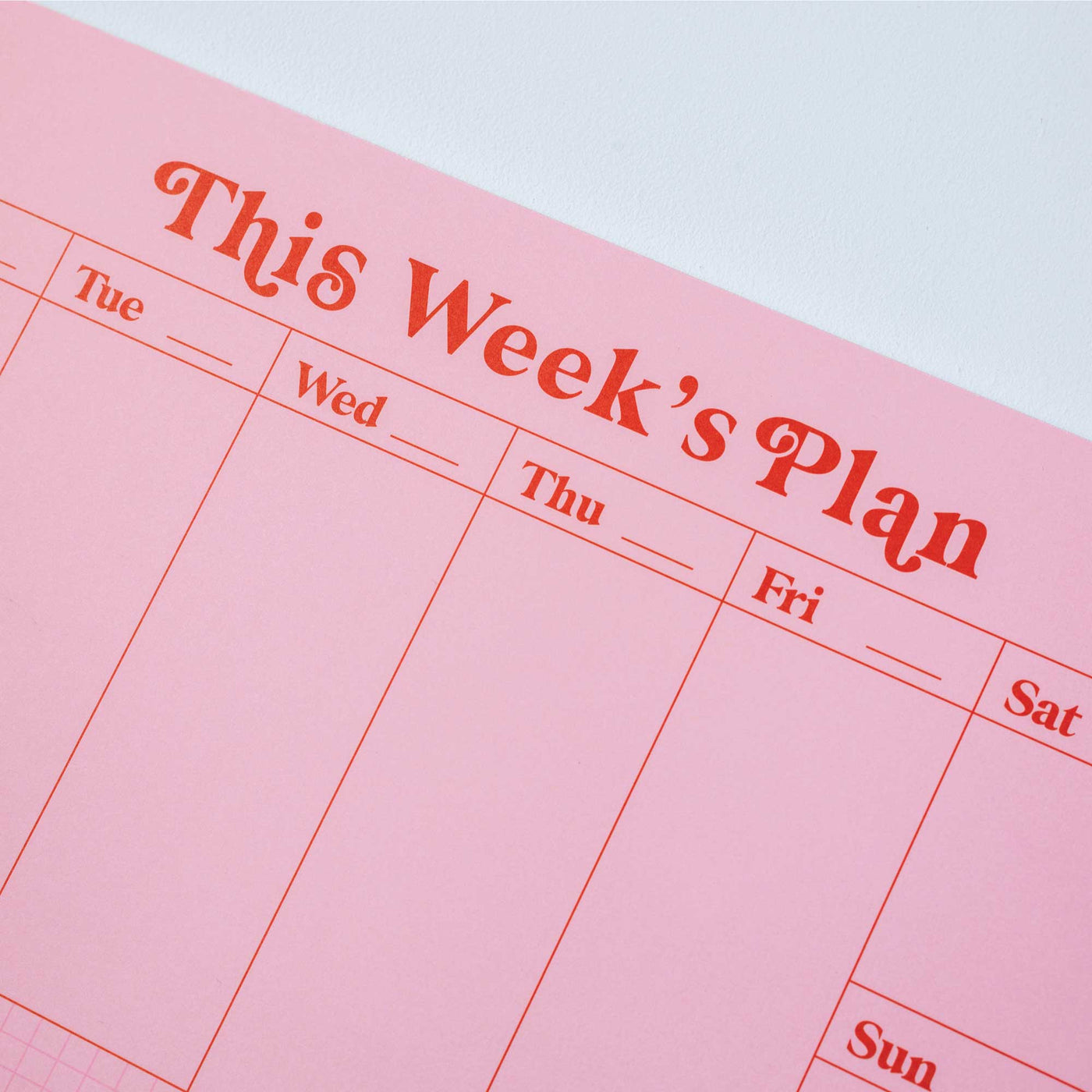 A4 Weekly Planner Pad | Pink & Red