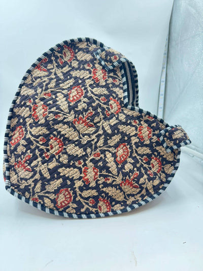 Kantha Quilted Black/Brown Heart Reverseable Tote Bag