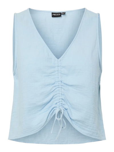 PcSastina Cropped Top Cashmere Blue