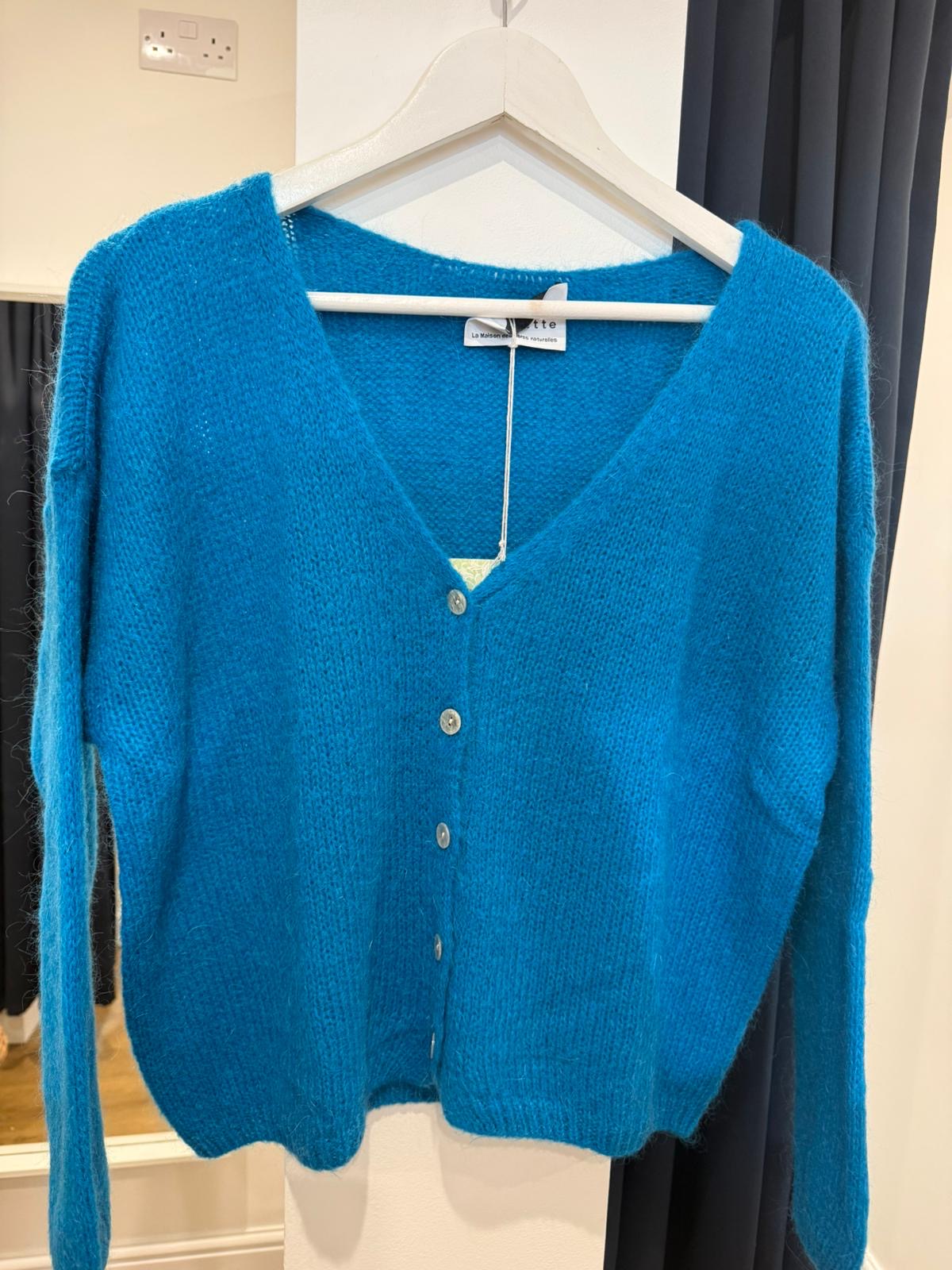 Mohair Cardigan Marine