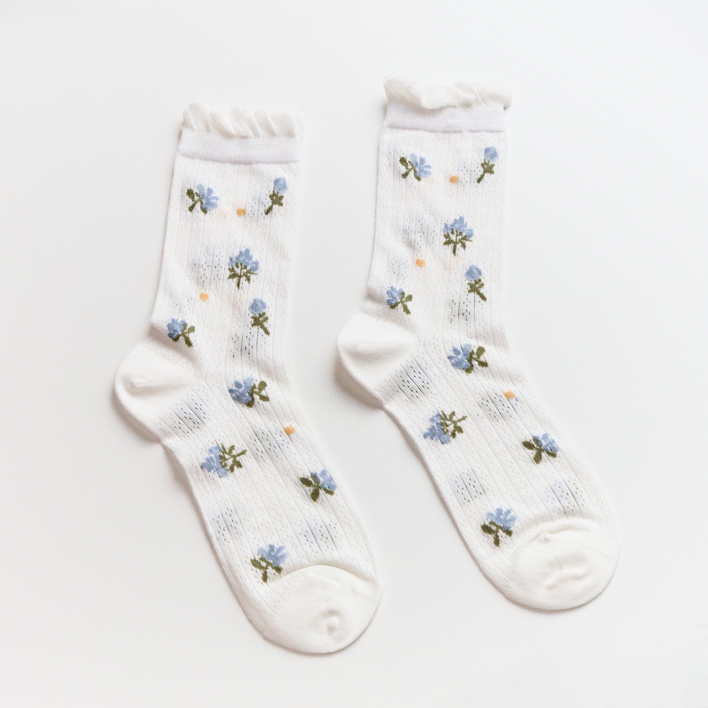 Women's Purple Floral Mesh Socks