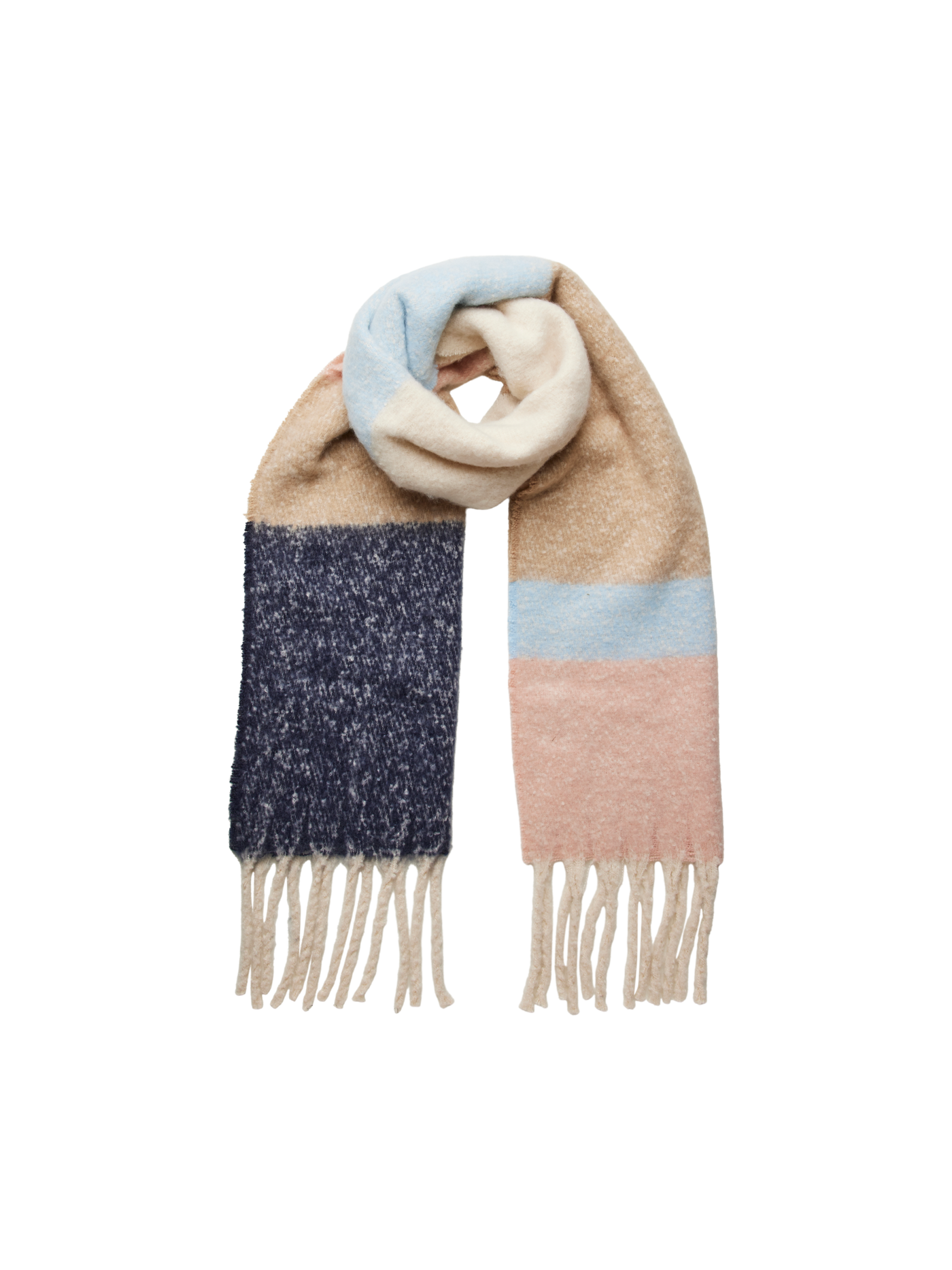 PcBea Long Scarf Airy Blue Block