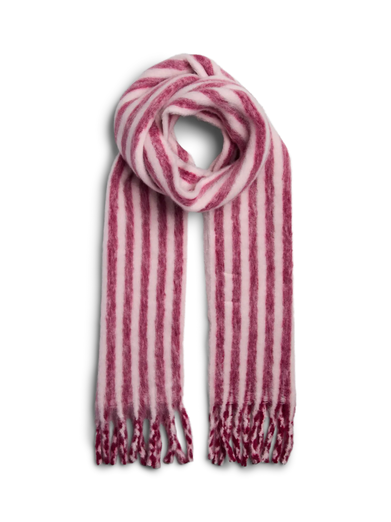 PcMadicken Long Scarf Beet Root/Pink Stripes