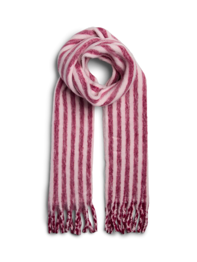PcMadicken Long Scarf Beet Root/Pink Stripes