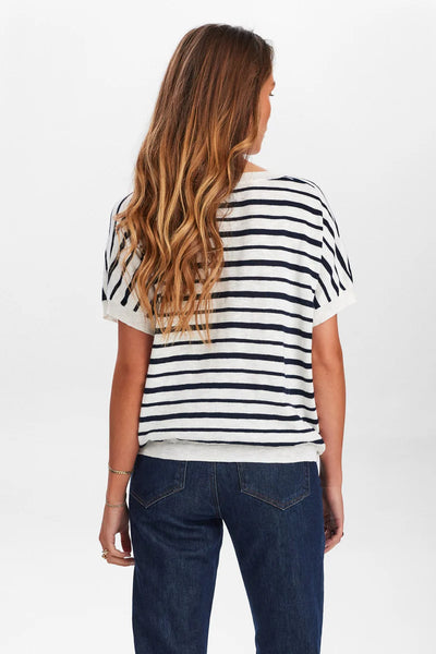 NuKiki V-Neck Knit Sapphire Stripes