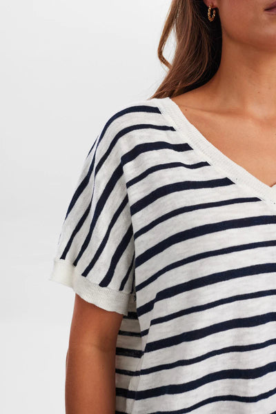 NuKiki V-Neck Knit Sapphire Stripes