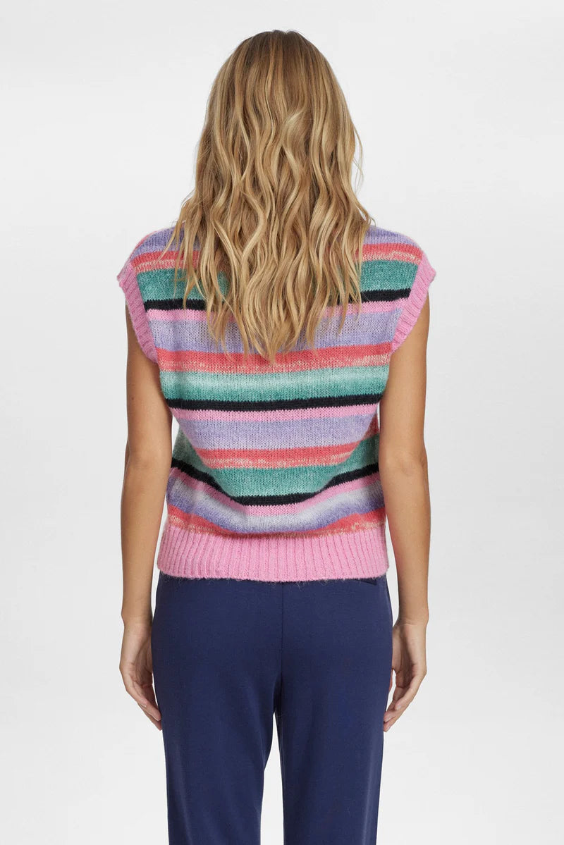 NuElin Knit Vest Pink Cosmos