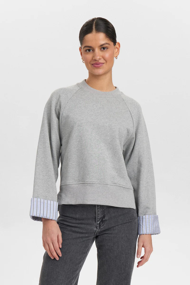 NuZari Sweatshirt Grey Stripes