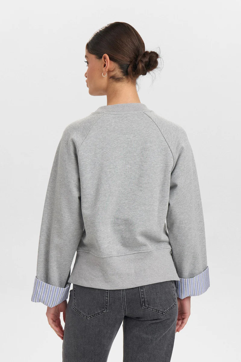 NuZari Sweatshirt Grey Stripes