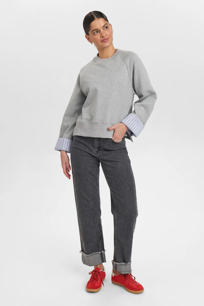 NuZari Sweatshirt Grey Stripes