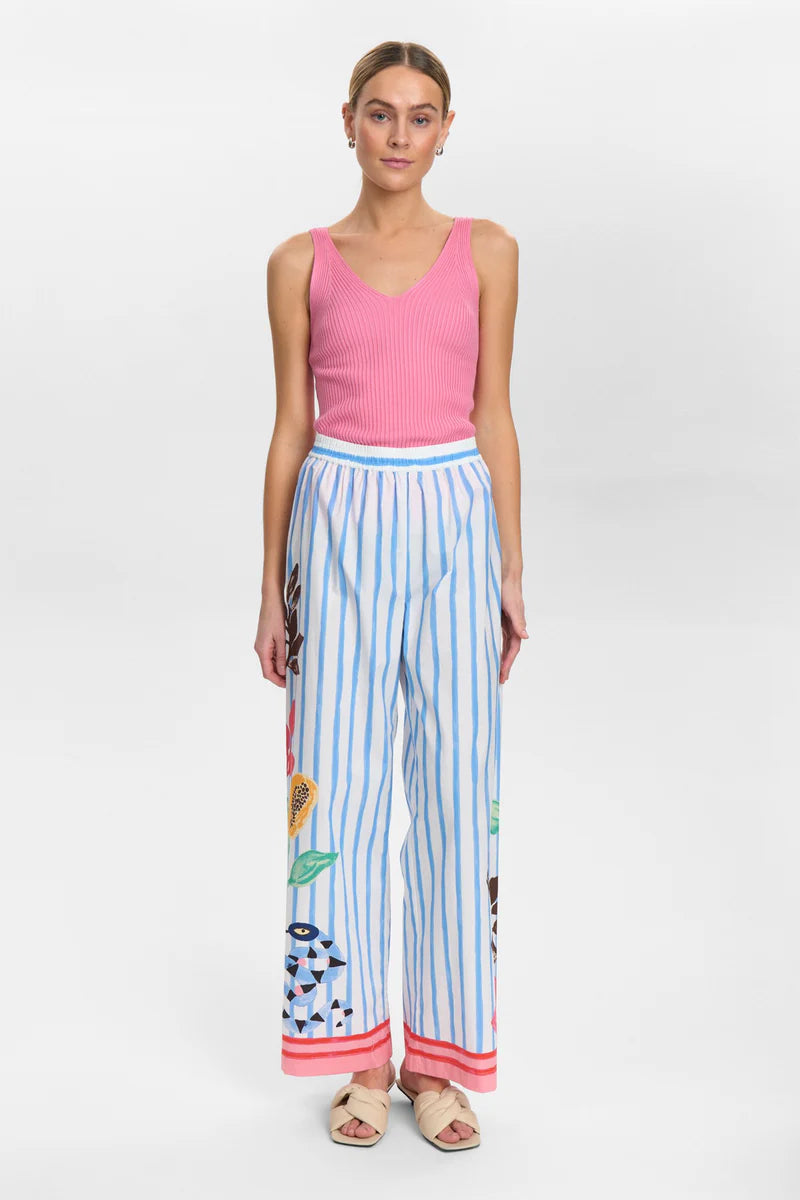 NuWendie Trousers White/Multi Print