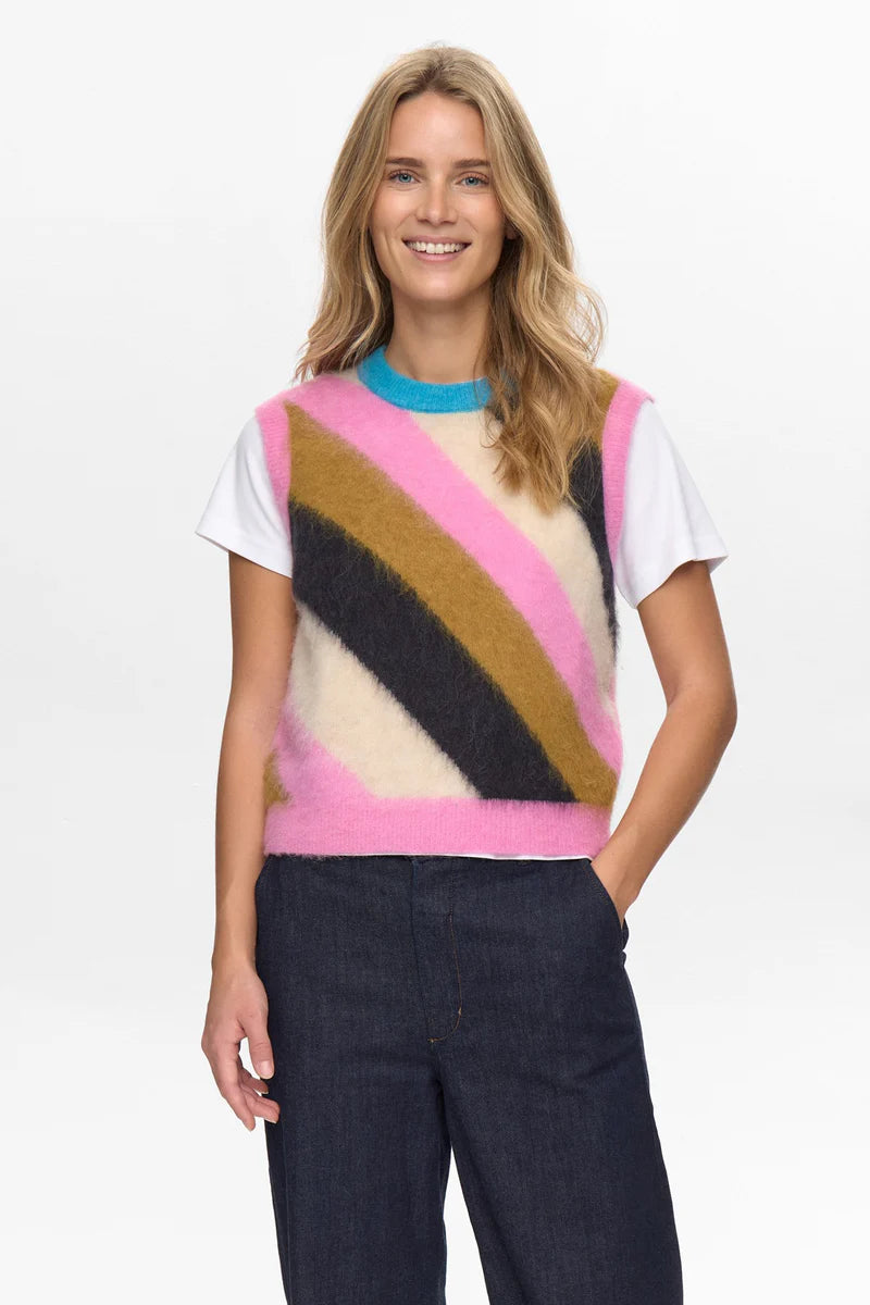 NuSuri Knit Vest Multi Stripes