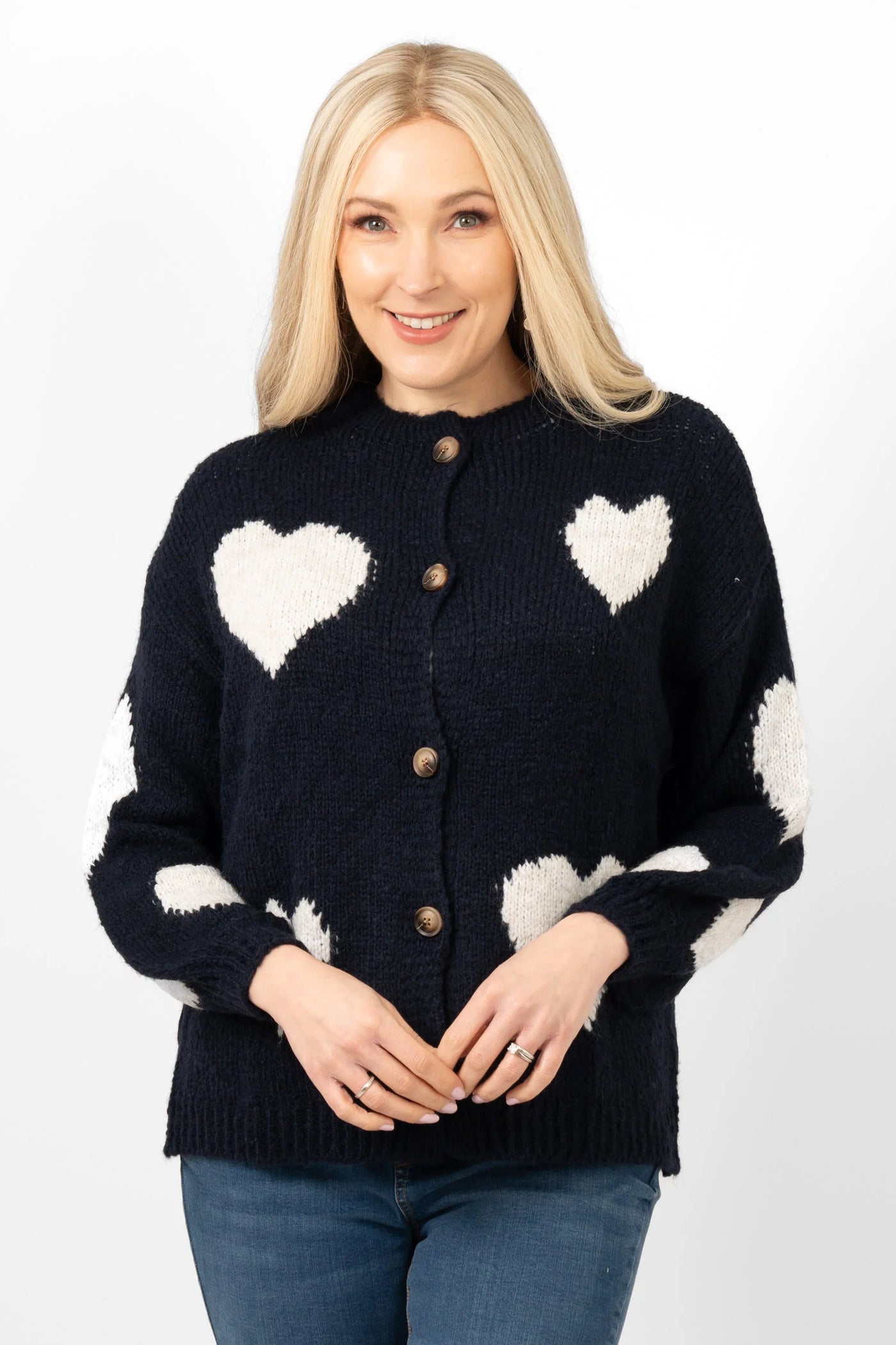 Lexi Love Heart Cardigan Navy