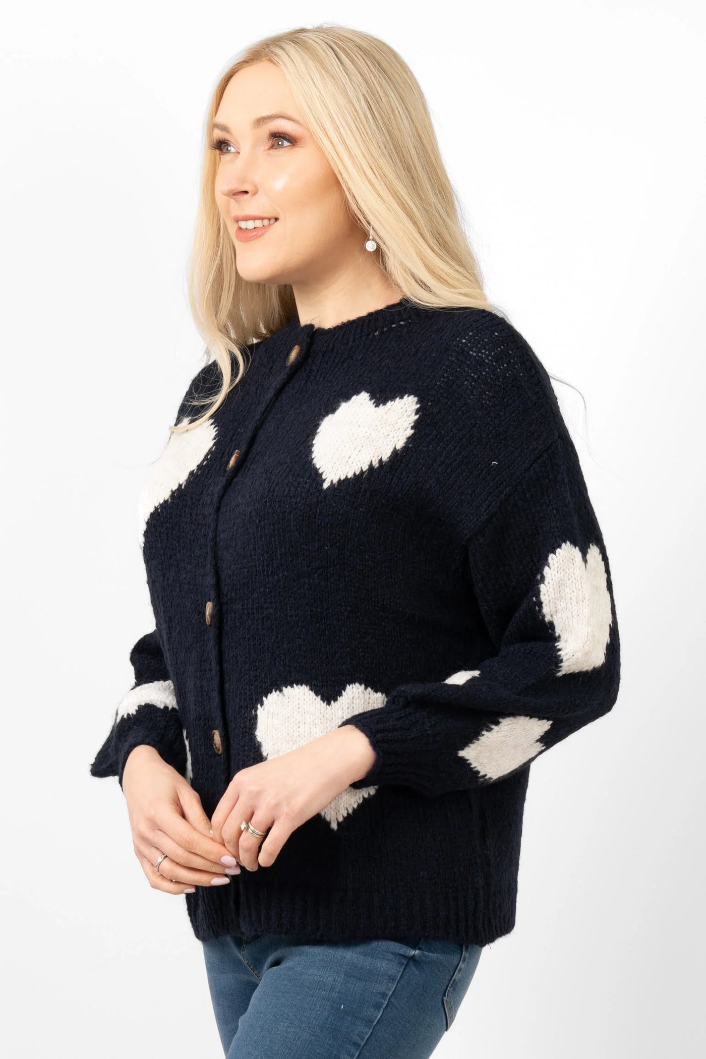 Lexi Love Heart Cardigan Navy