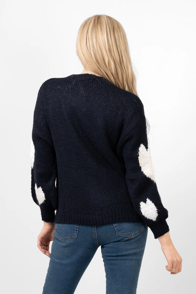 Lexi Love Heart Cardigan Navy