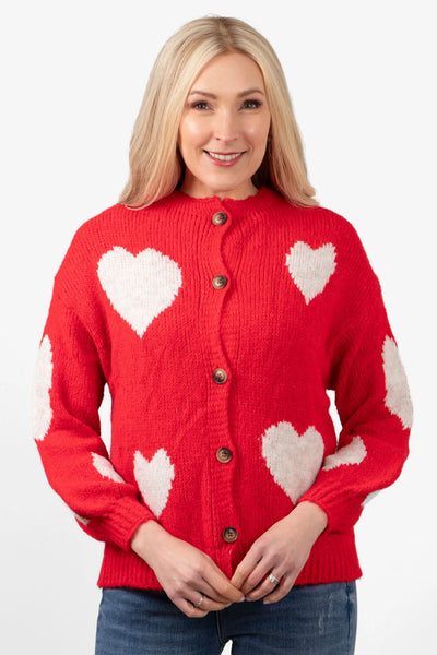 Lexi Love Heart Cardigan Red