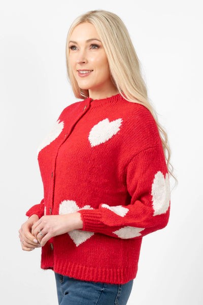 Lexi Love Heart Cardigan Red