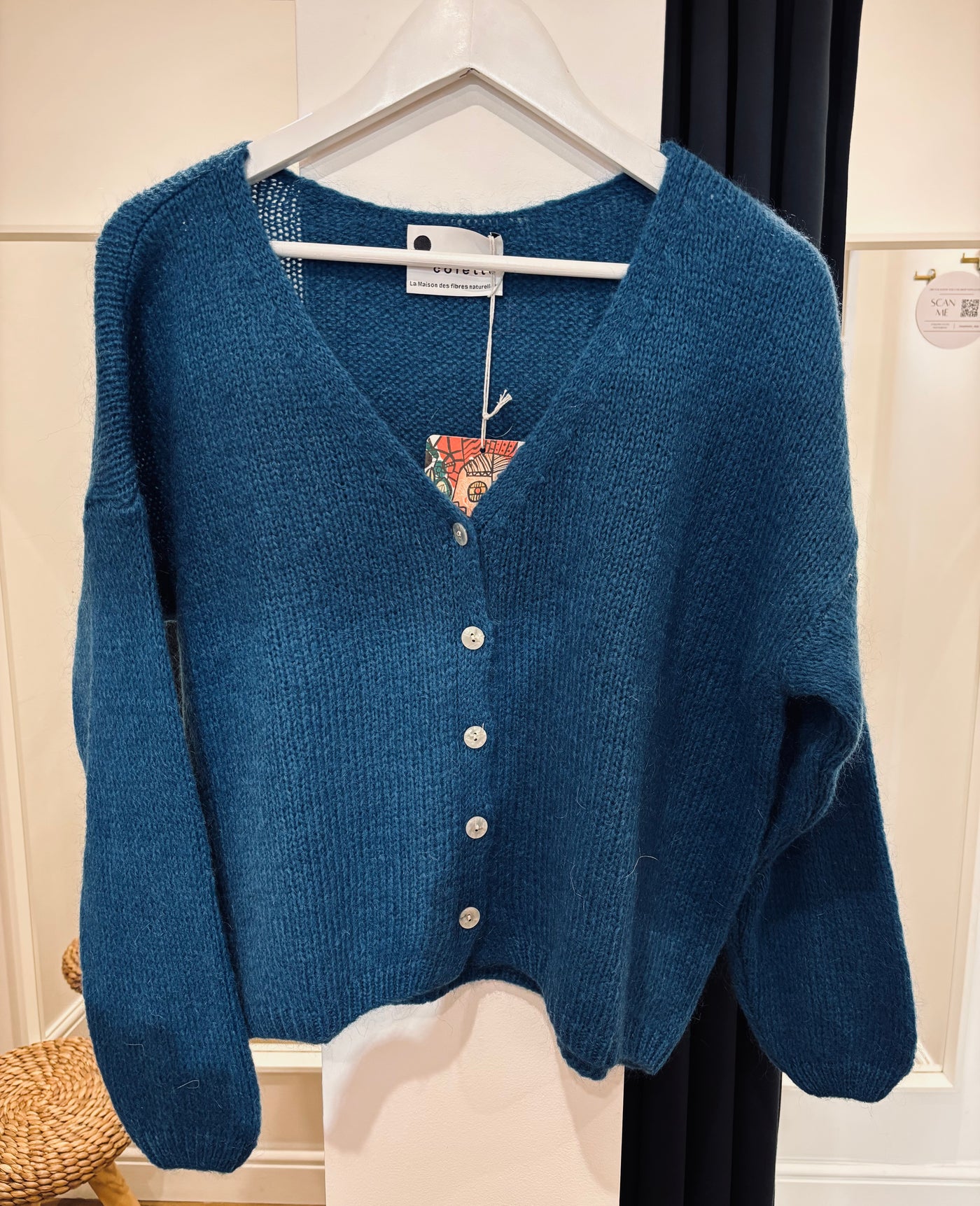 Mohair Cardigan - Teal