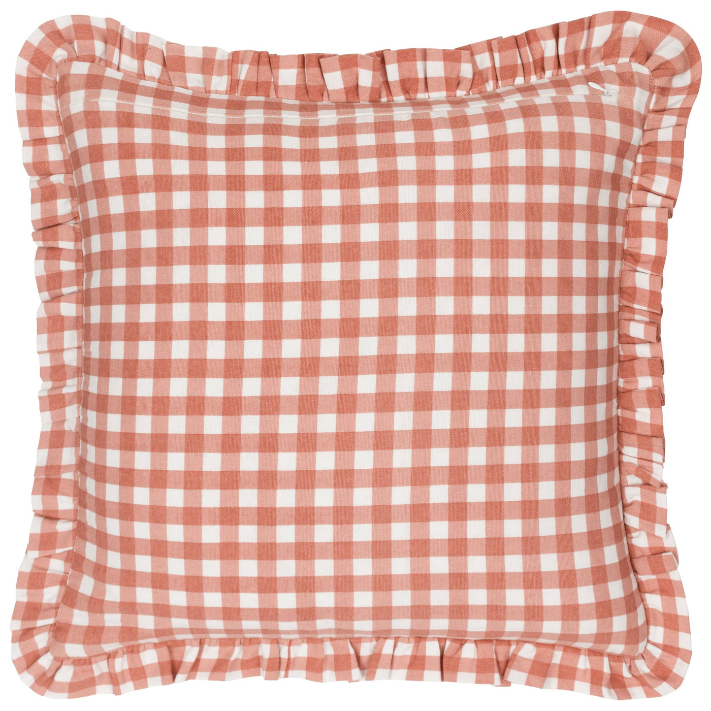 Maude Gingham Reversible Piped Cushion Rose 45 x 45cm