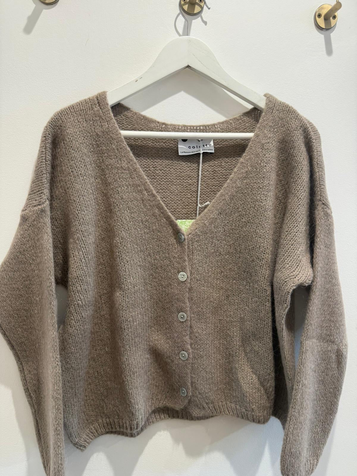 Mohair Cardigan Dusty Brown