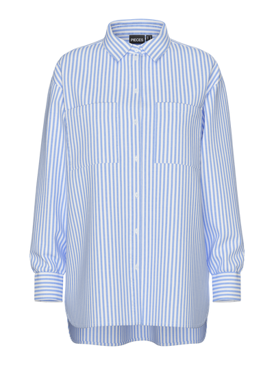 PcMelia Loose Shirt Blue Bold Stripes