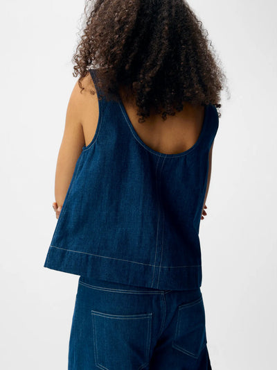 ObjReese Denim Top Medium Blue