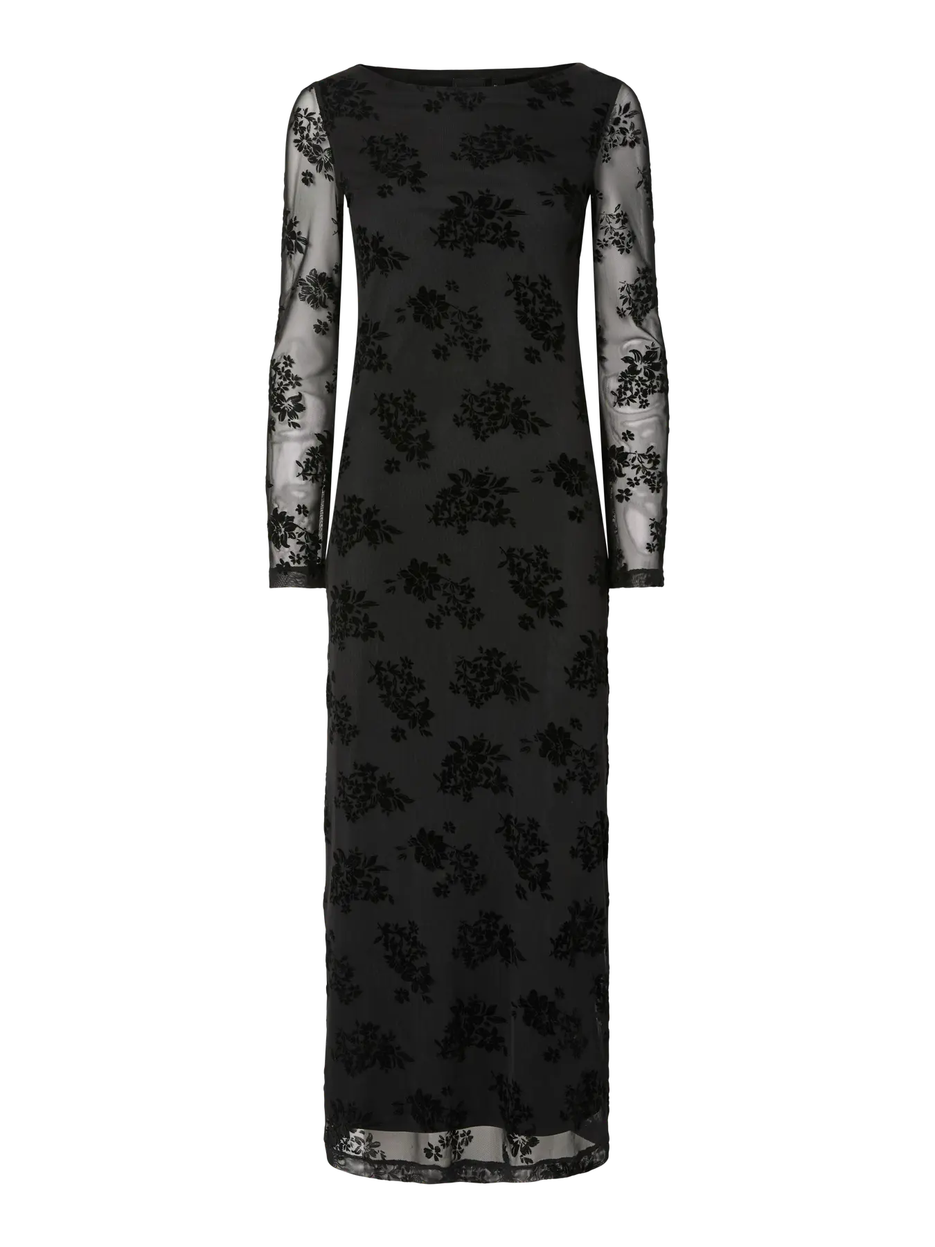 PcFlikka Long Dress Black Flowers