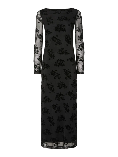 PcFlikka Long Dress Black Flowers