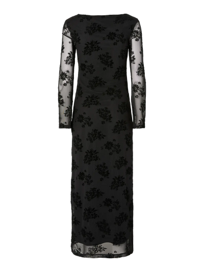 PcFlikka Long Dress Black Flowers