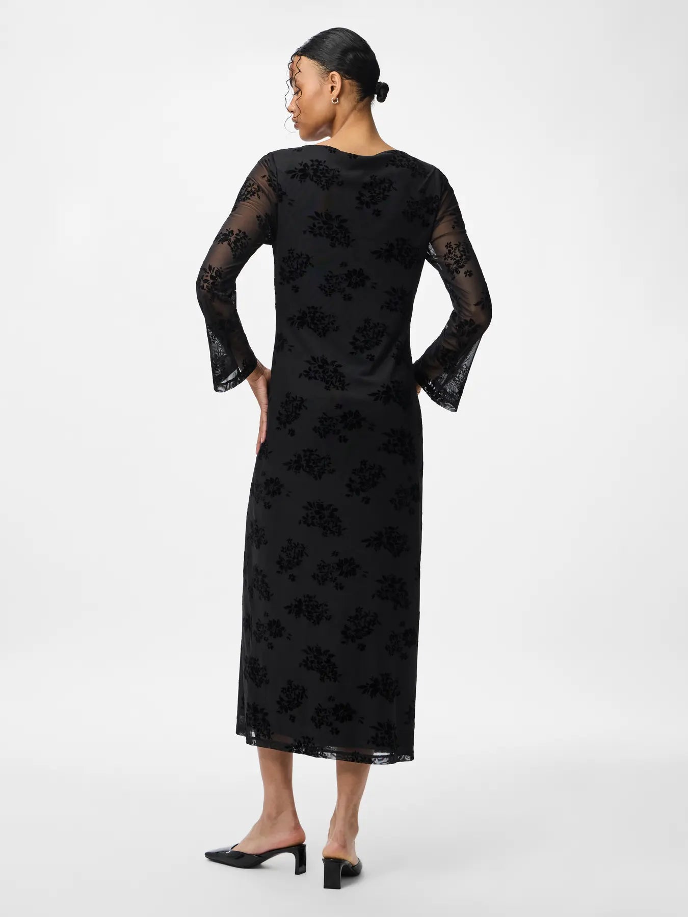 PcFlikka Long Dress Black Flowers