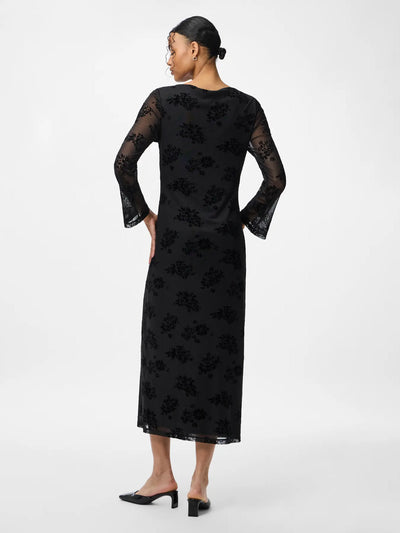 PcFlikka Long Dress Black Flowers