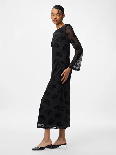 PcFlikka Long Dress Black Flowers