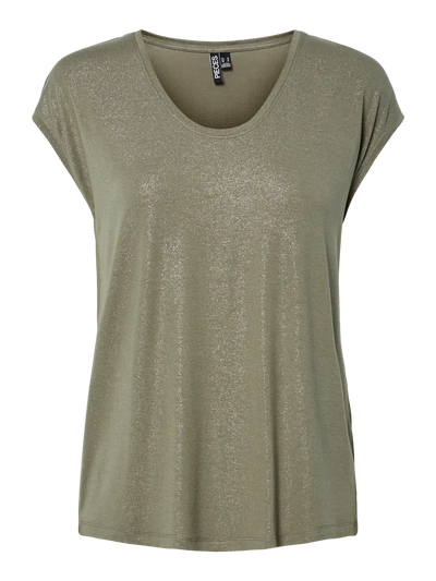 PcAlice Glitter Tee Deep Lichen