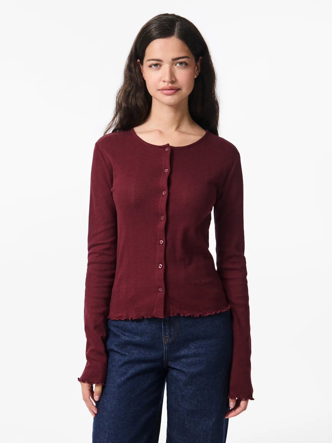 PcMarie LS Poin Cardigan Tawny Port