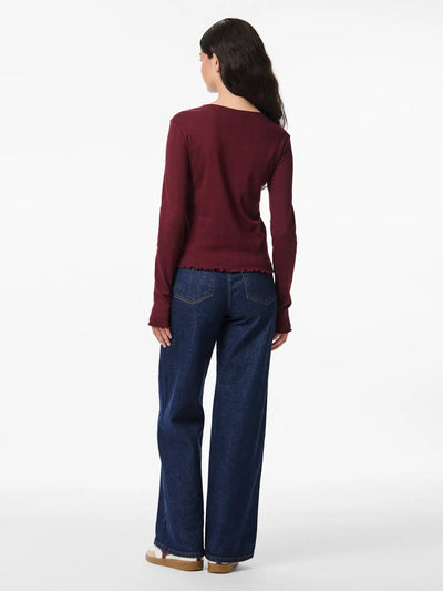 PcMarie LS Poin Cardigan Tawny Port