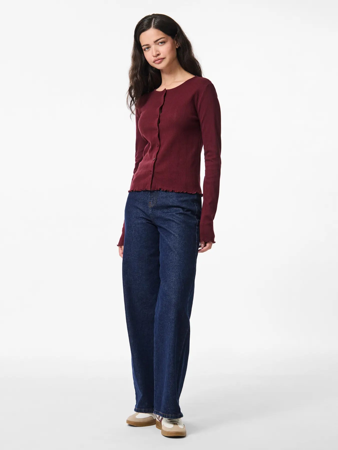 PcMarie LS Poin Cardigan Tawny Port