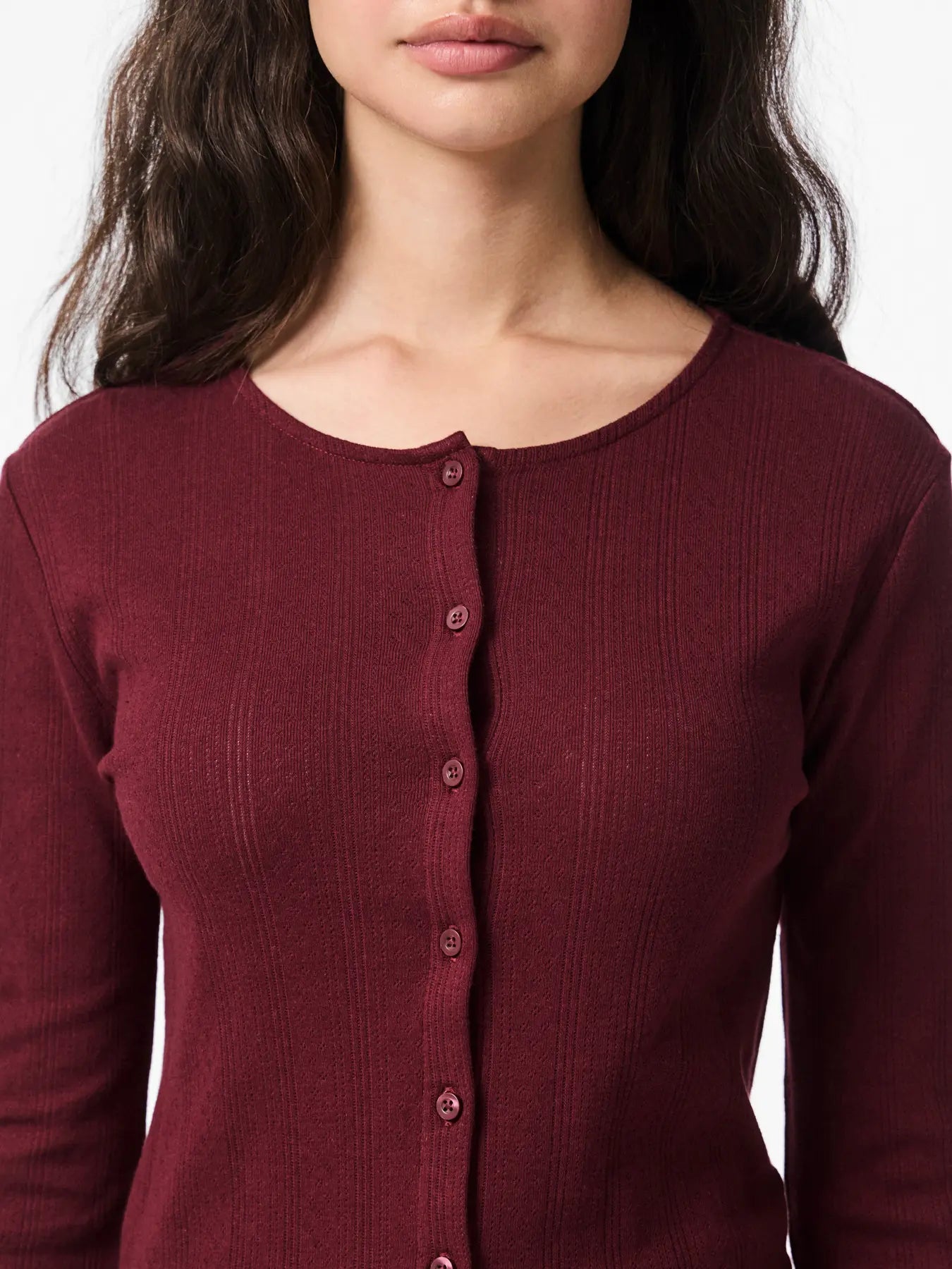 PcMarie LS Poin Cardigan Tawny Port