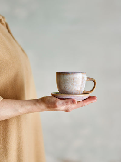 Brenta Mug with Saucer Rose